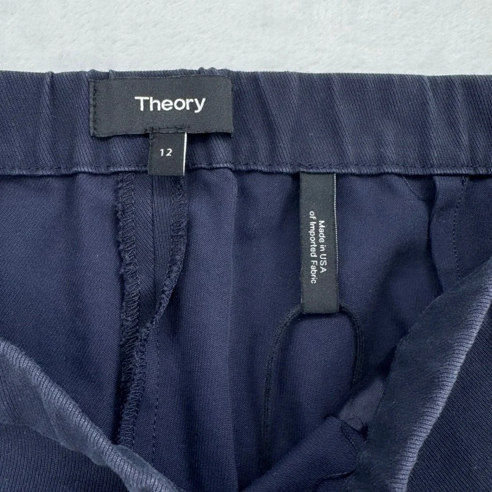 Theory Basic Pull On Pant Women 12 Navy Blue Good Approach Twill Straight
